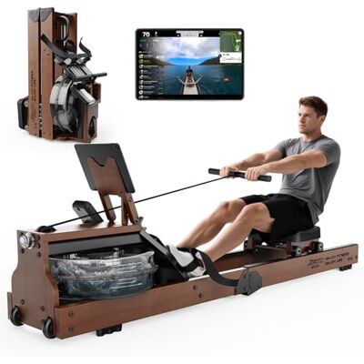 JOROTO Rudergerät für Zuhause, Holz Wasser Rudergerät Klappbar Bluetooth-Verbindung zur Kinomap-App Maximale Gewichtskapazität 150 kg 16L Wassertank 98% vorinstalliert JOROTO Rudergerät für Zuhause, Holz Wasser Rudergerät Klappbar Bluetooth-Verbindung zur Kinomap-App Maximale Gewichtskapazität 150 kg 16L Wassertank 98% vorinstalliert