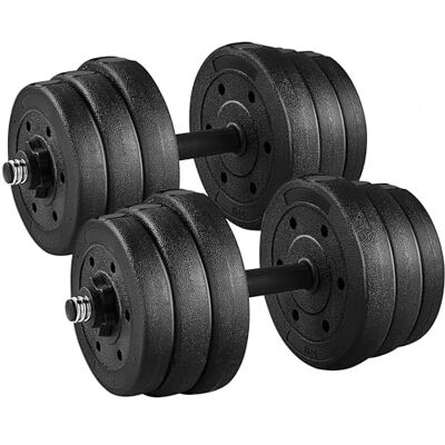 Yaheetech Hanteln 2er Hantelset verstellbar Kurzhanteln für Krafttraining/Fitnesstraining Hantel für Zuhause 25kg Yaheetech Hanteln 2er Hantelset verstellbar Kurzhanteln für Krafttraining/Fitnesstraining Hantel für Zuhause 25kg