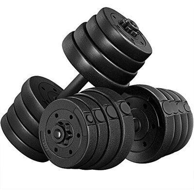 Yaheetech Hanteln Set Kurzhanteln 2er Set 30 KG Hantelstange mit 30 mm Hantelscheiben für Bodybuilding, Muskelaufbau Schwarz Yaheetech Hanteln Set Kurzhanteln 2er Set 30 KG Hantelstange mit 30 mm Hantelscheiben für Bodybuilding, Muskelaufbau Schwarz