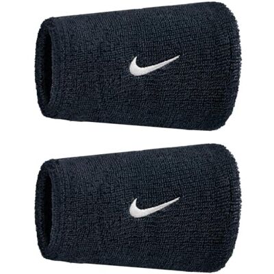 NIKE Swoosh Classic Doublewide Wristbands 2er Pack Schweißbänder Tennis Fitness Running Handgelenkbänder breit, Black/White, One Size NIKE Swoosh Classic Doublewide Wristbands 2er Pack Schweißbänder Tennis Fitness Running Handgelenkbänder breit, Black/White, One Size