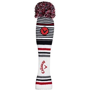 Callaway Pom Pom Fairway Hood Headcover (2020), Weiß/Schwarz/Anthrazit/Rot Callaway Pom Pom Fairway Hood Headcover (2020), Weiß/Schwarz/Anthrazit/Rot