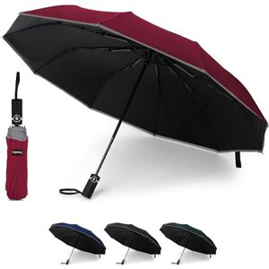 KEPLIN Faltbarer Reise-Regenschirm, kompakt, mit Etui, automatisches Öffnen und Schließen, winddicht, stark, Golf-10 Rippen, faltbar, kompakter, winddichter Regenschirm, Cabernet, Einheitsgröße KEPLIN Faltbarer Reise-Regenschirm, kompakt, mit Etui, automatisches Öffnen und Schließen, winddicht, stark, Golf-10 Rippen, faltbar, kompakter, winddichter Regenschirm, Cabernet, Einheitsgröße