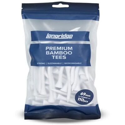 Longridge Bambus Golftees Weiß 110er Pack 69 mm Performance Verstärkte Konstruktion, Splitterfest, Stabiler Halt, Glatte Oberfläche. Longridge Bambus Golftees Weiß 110er Pack 69 mm Performance Verstärkte Konstruktion, Splitterfest, Stabiler Halt, Glatte Oberfläche.