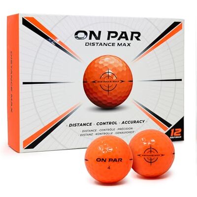ON PAR Distance Max Golfbälle – 12er-Pack für verbesserte Distanz, Kontrolle und Genauigkeit, ideales Golfgeschenk für alle Schwunggeschwindigkeiten mit kräftiger Zielgrafik, Premium-Golfzubehör ON PAR Distance Max Golfbälle – 12er-Pack für verbesserte Distanz, Kontrolle und Genauigkeit, ideales Golfgeschenk für alle Schwunggeschwindigkeiten mit kräftiger Zielgrafik, Premium-Golfzubehör