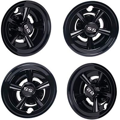 NOKINS Golf Cart SS Radkappen für die meisten Golfwagen, 20,3 cm (8 Zoll), 4 Stück (schwarz) NOKINS Golf Cart SS Radkappen für die meisten Golfwagen, 20,3 cm (8 Zoll), 4 Stück (schwarz)