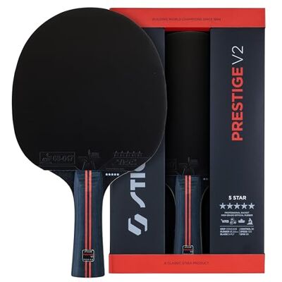 Stiga Tischtennisschläger Prestige V2 – 5-Sterne Profi Schläger für Geschwindigkeit und Power, Star 5 Belag, ITTF-zugelassen, 2,0 mm Schwamm, ACS- und WRB-Technologie, 5-lagiges Holz, konkaver Griff Stiga Tischtennisschläger Prestige V2 – 5-Sterne Profi Schläger für Geschwindigkeit und Power, Star 5 Belag, ITTF-zugelassen, 2,0 mm Schwamm, ACS- und WRB-Technologie, 5-lagiges Holz, konkaver Griff
