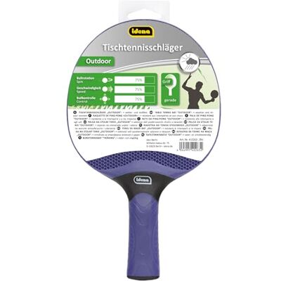 Idena Tischtennisschläger mit geradem Griff, Wetter- und stoßfester Outdoor Schläger aus Kunststoff, abwaschbar und wasserfest Idena Tischtennisschläger mit geradem Griff, Wetter- und stoßfester Outdoor Schläger aus Kunststoff, abwaschbar und wasserfest