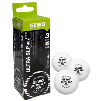 GEWO Ultra SLP 3-Sterne Tischtennisbälle - Nahtlos, 40+ ITTF GEWO Ultra SLP 3-Sterne Tischtennisbälle - Nahtlos, 40+ ITTF