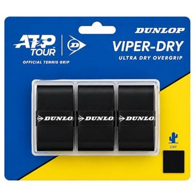 Dunlop ATP Viper Dr 3Pcs Overgrip, Black, One Size Dunlop ATP Viper Dr 3Pcs Overgrip, Black, One Size