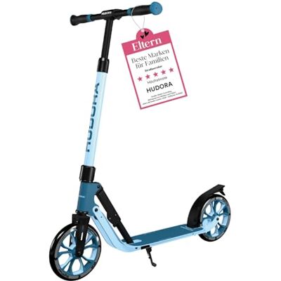 HUDORA BigWheel® 205 Advanced Scooter Komfortabler Aluminium-Roller für bis zu 100kg Tretroller Höhenverstellbar & zusammenklappbar Kick-Scooter für Kinder/Jugendliche & Erwachsene Azure HUDORA BigWheel® 205 Advanced Scooter Komfortabler Aluminium-Roller für bis zu 100kg Tretroller Höhenverstellbar & zusammenklappbar Kick-Scooter für Kinder/Jugendliche & Erwachsene Azure