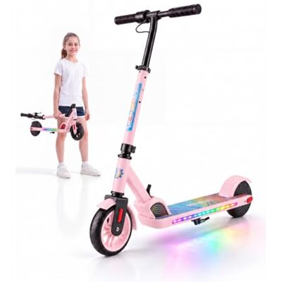 Caroma Elektroroller für Kinder von 6-12 Jahren, 150W Motor bis 16 km/h E Scooter, Faltbarer E Roller mit Bunte Leuchten & LED-Display,80 Min. Fahrzeit, Einstellbare Geschwindigkeit & Höhe Caroma Elektroroller für Kinder von 6-12 Jahren, 150W Motor bis 16 km/h E Scooter, Faltbarer E Roller mit Bunte Leuchten & LED-Display,80 Min. Fahrzeit, Einstellbare Geschwindigkeit & Höhe