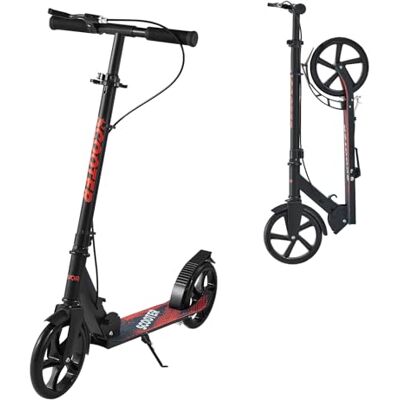 VEVOR Scooter (2 Räder) für Kinder ab 8 Jahren, Cityroller Kinderroller Straßenroller mit höhenverstellbarem Lenker & rutschfestem Deck & Handbremse, Faltbarer Tretroller bis zu 100 kg, Schwarz VEVOR Scooter (2 Räder) für Kinder ab 8 Jahren, Cityroller Kinderroller Straßenroller mit höhenverstellbarem Lenker & rutschfestem Deck & Handbremse, Faltbarer Tretroller bis zu 100 kg, Schwarz