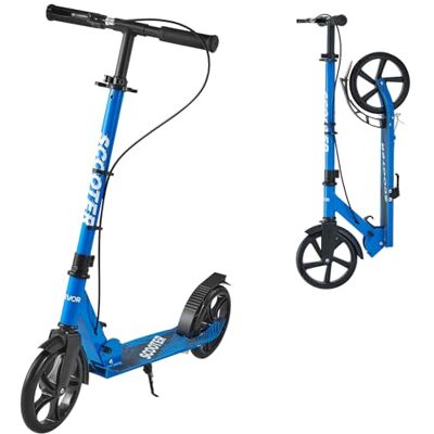 VEVOR Scooter (2 Räder) ab 8 Jahren, Cityroller Kinderroller Straßenroller mit höhenverstellbarem Lenker & rutschfestem Deck & Handbremse, Faltbarer Tretroller bis zu 100 kg, Schwarz + Blau VEVOR Scooter (2 Räder) ab 8 Jahren, Cityroller Kinderroller Straßenroller mit höhenverstellbarem Lenker & rutschfestem Deck & Handbremse, Faltbarer Tretroller bis zu 100 kg, Schwarz + Blau