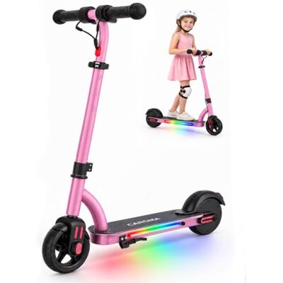 Caroma Elektroroller für Kinder von 6-12 Jahren, 150W Motor 16 km/h, 12km Reichweite E Scooter, Faltbarer E Roller mit Bunte Leuchten & LED-Display, Einstellbare Geschwindigkeit & Höhe Caroma Elektroroller für Kinder von 6-12 Jahren, 150W Motor 16 km/h, 12km Reichweite E Scooter, Faltbarer E Roller mit Bunte Leuchten & LED-Display, Einstellbare Geschwindigkeit & Höhe