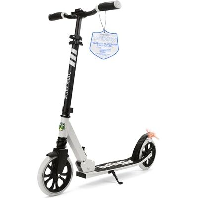 SereneLife Roller, Stabiler Cityroller, Höhenverstellbarer Big Wheel Scooter, Klappbar Inkl. Tragegurt, Ständer und Trittbremse, für Kinder und Erwachsene bis 100kg, Weiß SereneLife Roller, Stabiler Cityroller, Höhenverstellbarer Big Wheel Scooter, Klappbar Inkl. Tragegurt, Ständer und Trittbremse, für Kinder und Erwachsene bis 100kg, Weiß