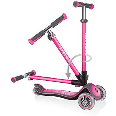 Globber Elite Deluxe Lights – Tretroller Kinder, 120/80 mm, ABEC 5, 3-rädrig, höhenverstellbar, LED-Rollen, Pink Globber Elite Deluxe Lights – Tretroller Kinder, 120/80 mm, ABEC 5, 3-rädrig, höhenverstellbar, LED-Rollen, Pink