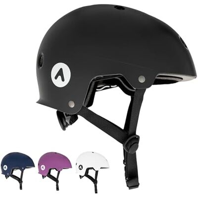 ATTABO Genes Helm für Skateboard und Scooter Größe M Schwarzer MTB Helm mit ABS Hartschalentechnologie mit 11 Lüftungslöchern Verstellbar mit Drehknopf Langlebiges Material und Sicherheit ATTABO Genes Helm für Skateboard und Scooter Größe M Schwarzer MTB Helm mit ABS Hartschalentechnologie mit 11 Lüftungslöchern Verstellbar mit Drehknopf Langlebiges Material und Sicherheit