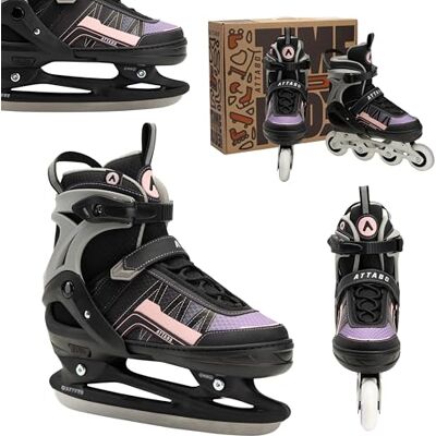 ATTABO Bladeroll 2-in-1 Kinderschlittschuhe & Inline Skates – Verstellbar, mit Wechselkufe, ABEC-7-Lager, Aluminiumrahmen & TPR-Bremse, Komfort & Sicherheit für Kinder ATTABO Bladeroll 2-in-1 Kinderschlittschuhe & Inline Skates – Verstellbar, mit Wechselkufe, ABEC-7-Lager, Aluminiumrahmen & TPR-Bremse, Komfort & Sicherheit für Kinder
