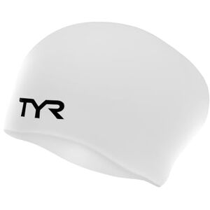 TYR Unisex-Adult Silikon-Badekappe für langes Haar, Weiß, Einheitsgröße TYR Unisex-Adult Silikon-Badekappe für langes Haar, Weiß, Einheitsgröße