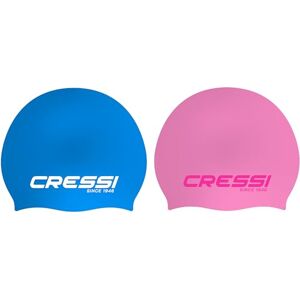 Cressi Ricky Jr Swim Cap Bundle Zwei Junior Badekappen, Hellblau/Weiß + Rosa/Rosa, Einheitsgröße Cressi Ricky Jr Swim Cap Bundle Zwei Junior Badekappen, Hellblau/Weiß + Rosa/Rosa, Einheitsgröße
