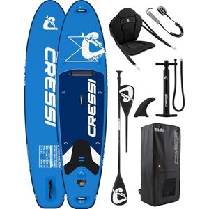 Cressi seit 1946 Ultra Isup Kayak Set Aufblasbares SUP Board mit Sitz Erwachsene Große Stabilität Strapazierfähigkeit Komplett Zubehör Paddel Flosse Pumpe Tasche Blau_320x81x8 cm Max 130 kg Cressi seit 1946 Ultra Isup Kayak Set Aufblasbares SUP Board mit Sitz Erwachsene Große Stabilität Strapazierfähigkeit Komplett Zubehör Paddel Flosse Pumpe Tasche Blau_320x81x8 cm Max 130 kg