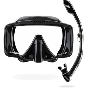 Cressi SF1 Quadratische Tauchmaske & Dry-Schnorchel Geringes Innenvolumen Dry-Schnorchel-Set mit Anti-Splash Schnorchelmaske für Erwachsene Schwarz/Schwarz Cressi SF1 Quadratische Tauchmaske & Dry-Schnorchel Geringes Innenvolumen Dry-Schnorchel-Set mit Anti-Splash Schnorchelmaske für Erwachsene Schwarz/Schwarz