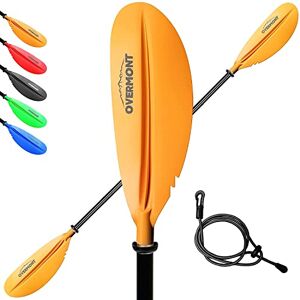 OVERMONT Paddel Aluminium Doppelpaddel 230 cm mit Paddle Leash Verstellbaren Paddel-Blätter Leicht für Kanusport Kajakfahren Kanadier Boot Ruderboot Orange OVERMONT Paddel Aluminium Doppelpaddel 230 cm mit Paddle Leash Verstellbaren Paddel-Blätter Leicht für Kanusport Kajakfahren Kanadier Boot Ruderboot Orange
