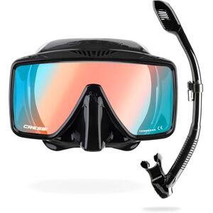 Cressi SF1 Quadratische Tauchmaske & Dry-Schnorchel Geringes Innenvolumen Dry-Schnorchel-Set mit Anti-Splash Schnorchelmaske für Erwachsene Schwarz/380 UV Blau Orange Glas Cressi SF1 Quadratische Tauchmaske & Dry-Schnorchel Geringes Innenvolumen Dry-Schnorchel-Set mit Anti-Splash Schnorchelmaske für Erwachsene Schwarz/380 UV Blau Orange Glas