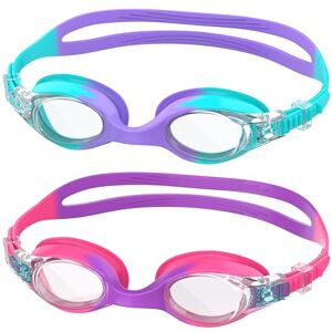 Ambienden 2 Pcs Taucherbrille Kinder, High Definition Anti-Fog, UV-Schutz Schwimmbrille Kinder mit Quick Adjust Strap, Silikon-Dichtung, Unisex mit Kleinem Rahmen Kinder 3-14 jahre, Blue&Purple Ambienden 2 Pcs Taucherbrille Kinder, High Definition Anti-Fog, UV-Schutz Schwimmbrille Kinder mit Quick Adjust Strap, Silikon-Dichtung, Unisex mit Kleinem Rahmen Kinder 3-14 jahre, Blue&Purple