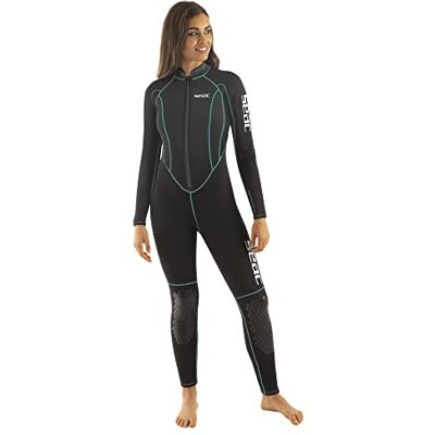 SEAC Carezza Lady, einteiliger, Langer Neoprenanzug aus 2 mm Neopren mit Frontreißverschluss und PU-Knieprotektoren SEAC Carezza Lady, einteiliger, Langer Neoprenanzug aus 2 mm Neopren mit Frontreißverschluss und PU-Knieprotektoren