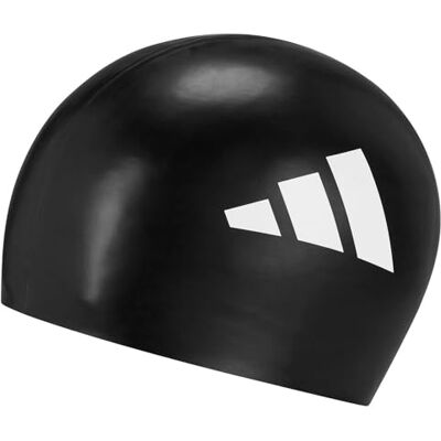 Adidas Unisex Kids 3-Stripes Swim Swim Cap, Black/White, One Size Adidas Unisex Kids 3-Stripes Swim Swim Cap, Black/White, One Size