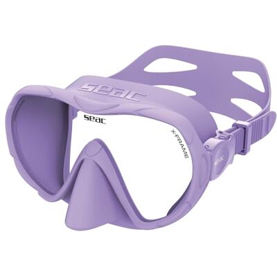 SEAC X-Frame Rahmenlose Silikon-Tauchmaske mit einzelner gehärteter Glaslinse Klare Sicht und Stabilität unter Wasser, geringes Volumen Zum Tauchen und Schnorcheln Made in Italy SEAC X-Frame Rahmenlose Silikon-Tauchmaske mit einzelner gehärteter Glaslinse Klare Sicht und Stabilität unter Wasser, geringes Volumen Zum Tauchen und Schnorcheln Made in Italy