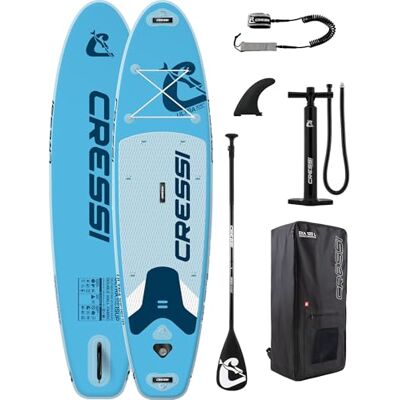 CRESSI seit 1946 Ultra Isup/Kayak Set Aufblasbares SUP Board für Erwachsene Große Stabilität Strapazierfähigkeit Komplett Zubehör Paddel Flosse Pumpe Leine Tasche_320x81x15 cm Max 130 kg CRESSI seit 1946 Ultra Isup/Kayak Set Aufblasbares SUP Board für Erwachsene Große Stabilität Strapazierfähigkeit Komplett Zubehör Paddel Flosse Pumpe Leine Tasche_320x81x15 cm Max 130 kg
