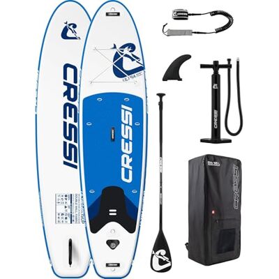 CRESSI seit 1946 Ultra Isup/Kayak Set Aufblasbares SUP Board für Erwachsene Große Stabilität Strapazierfähigkeit Komplett Zubehör Paddel Flosse Pumpe Leine Tasche_320x81x15 cm Max 130 kg CRESSI seit 1946 Ultra Isup/Kayak Set Aufblasbares SUP Board für Erwachsene Große Stabilität Strapazierfähigkeit Komplett Zubehör Paddel Flosse Pumpe Leine Tasche_320x81x15 cm Max 130 kg