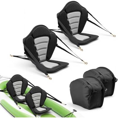 VEVOR 2 x Kajaksitz 12 mm Dicke, Gepolsterter Sitz für Stand-Up-Paddle-Board, Bootssitz mit Rückenlehne & Aufbewahrungstasche & Verstellbaren Gurten für SUP Kanu Angelboot Aufblasbares Kajak VEVOR 2 x Kajaksitz 12 mm Dicke, Gepolsterter Sitz für Stand-Up-Paddle-Board, Bootssitz mit Rückenlehne & Aufbewahrungstasche & Verstellbaren Gurten für SUP Kanu Angelboot Aufblasbares Kajak