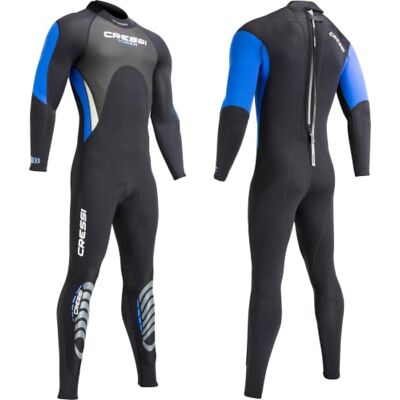 CRESSI Morea Herren Neoprenanzug 3mm Einteiler für Tauchen Schnorcheln Schwimmen Wassersport, Elastisches Material mit anatomischem Schnitt und Frontreißverschluss CRESSI Morea Herren Neoprenanzug 3mm Einteiler für Tauchen Schnorcheln Schwimmen Wassersport, Elastisches Material mit anatomischem Schnitt und Frontreißverschluss