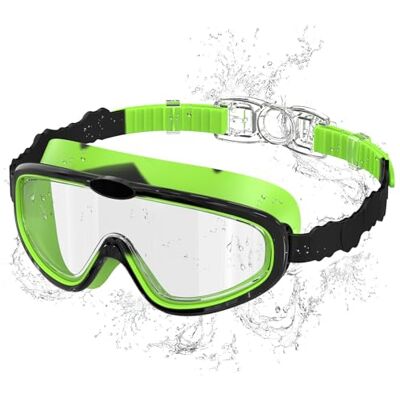 Seaflar Schwimmbrille Kinder mit mit Großem Rahmen, Anti-Fog Schwimmbrille mit Klarer Sicht, UV-Schutz, Quick Adjust Strap, Silikon-Dichtung, Unisex Schwimmbrille Kinder 3-14 Jahre-T-BKGN Seaflar Schwimmbrille Kinder mit mit Großem Rahmen, Anti-Fog Schwimmbrille mit Klarer Sicht, UV-Schutz, Quick Adjust Strap, Silikon-Dichtung, Unisex Schwimmbrille Kinder 3-14 Jahre-T-BKGN
