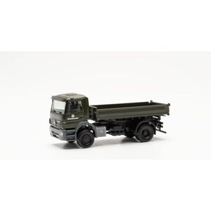 Herpa LKW Modell Mercedes-Benz Axor 3-Seitenkipper Bundeswehr, Miniatur im Maßstab 1:87, Sammlerstück, Made in Germany, Kunststoff, grün Herpa LKW Modell Mercedes-Benz Axor 3-Seitenkipper Bundeswehr, Miniatur im Maßstab 1:87, Sammlerstück, Made in Germany, Kunststoff, grün