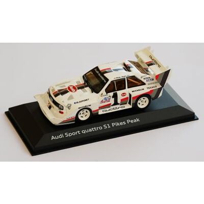 Audi A5-5806 Modellauto Sport Quattro S1 Pikes Peak Miniatur Modell, weiß, Maßstab 1:43 Audi A5-5806 Modellauto Sport Quattro S1 Pikes Peak Miniatur Modell, weiß, Maßstab 1:43