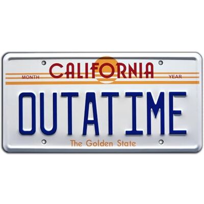 Celebrity Machines Back to The Future Delorean Outatime Metallkennzeichen Celebrity Machines Back to The Future Delorean Outatime Metallkennzeichen
