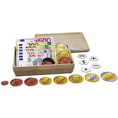 WISSNER ® Magnetisches Euro Spielgeld – 100 Teile Set mit Scheinen, Münzen & Rechenzeichen, ideales Lernmaterial für Kinder, Schule & Tafelunterricht WISSNER ® Magnetisches Euro Spielgeld – 100 Teile Set mit Scheinen, Münzen & Rechenzeichen, ideales Lernmaterial für Kinder, Schule & Tafelunterricht