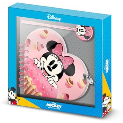 Disney Minnie Maus Muffin-Herz Tagebuch + Stift, Rosa Disney Minnie Maus Muffin-Herz Tagebuch + Stift, Rosa
