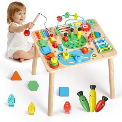VEVOR Holz Aktivitätstisch, Montessori Spielzeug, 13-in-1-Lerntisch, Spieltisch Aktivitätstisch für Kinder ab 6 Monaten, Geburtstag, Weihnachten oder Kindertag, 6-36 Monate VEVOR Holz Aktivitätstisch, Montessori Spielzeug, 13-in-1-Lerntisch, Spieltisch Aktivitätstisch für Kinder ab 6 Monaten, Geburtstag, Weihnachten oder Kindertag, 6-36 Monate