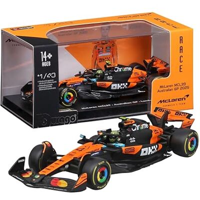 Bburago – McLaren F1 MCL39 2025#4 Norris, Diecast-Modellauto 1:43 mit Vitrine und Sockel, detaillierte F1-McLaren-Replik, offiziell lizenziert, empfohlenes Alter 14+ Jahre Bburago – McLaren F1 MCL39 2025#4 Norris, Diecast-Modellauto 1:43 mit Vitrine und Sockel, detaillierte F1-McLaren-Replik, offiziell lizenziert, empfohlenes Alter 14+ Jahre