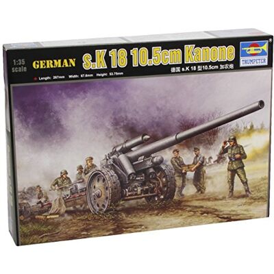 FALLER Trumpeter 02305 Modellbausatz German s.10cm K.18 Cannon, Olivgrün, Braun, Schwarz FALLER Trumpeter 02305 Modellbausatz German s.10cm K.18 Cannon, Olivgrün, Braun, Schwarz
