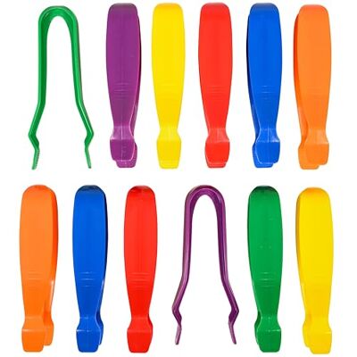 edxeducation Jumbo Pinzette 12er Set ab 18 Monaten 6 Farben Kunststoffpinzette für Kinder Kleinkindzange für Feinmotorik und sensorische Fähigkeiten edxeducation Jumbo Pinzette 12er Set ab 18 Monaten 6 Farben Kunststoffpinzette für Kinder Kleinkindzange für Feinmotorik und sensorische Fähigkeiten