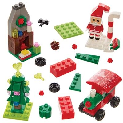 Baker Ross FN350 Weihnachtliche Mini-Bauklötze 4er-Pack, Weihnachtliche Tütenfüller für Kinder Baker Ross FN350 Weihnachtliche Mini-Bauklötze 4er-Pack, Weihnachtliche Tütenfüller für Kinder