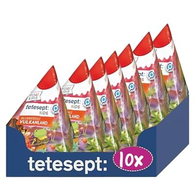 tetesept KIDS Blubbersalz Vulkanland 10 x 50g Kinder Badespaß mit dem Duft von süßen Früchten Badezusatz mit extra viel Blubberspaß und rotes Wasser tetesept KIDS Blubbersalz Vulkanland 10 x 50g Kinder Badespaß mit dem Duft von süßen Früchten Badezusatz mit extra viel Blubberspaß und rotes Wasser