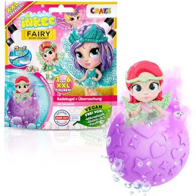 INKEE Surprise XXL Bath Bomb Fairy In My Pocket Badebomben kinder mit Überraschung, Badekugel Kinder mit Fee Spielzeug Sammelfigur Fruchtgummi Aroma & Ringelblümenöl, 180 g 1er Pack INKEE Surprise XXL Bath Bomb Fairy In My Pocket Badebomben kinder mit Überraschung, Badekugel Kinder mit Fee Spielzeug Sammelfigur Fruchtgummi Aroma & Ringelblümenöl, 180 g 1er Pack