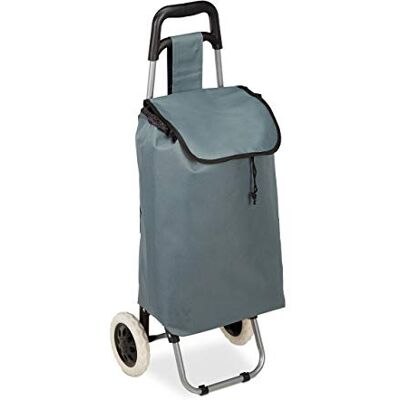 Relaxdays Einkaufstrolley klappbar, Abnehmbare Tasche 28 L, Einkaufswagen mit Rollen HxBxT: 92,5 x 42 x 28 cm, grau Relaxdays Einkaufstrolley klappbar, Abnehmbare Tasche 28 L, Einkaufswagen mit Rollen HxBxT: 92,5 x 42 x 28 cm, grau